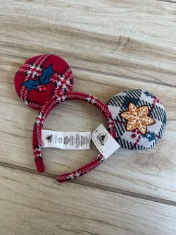 Disney spirit jersey Minnie Mouse Holiday Plaid Ear Headband