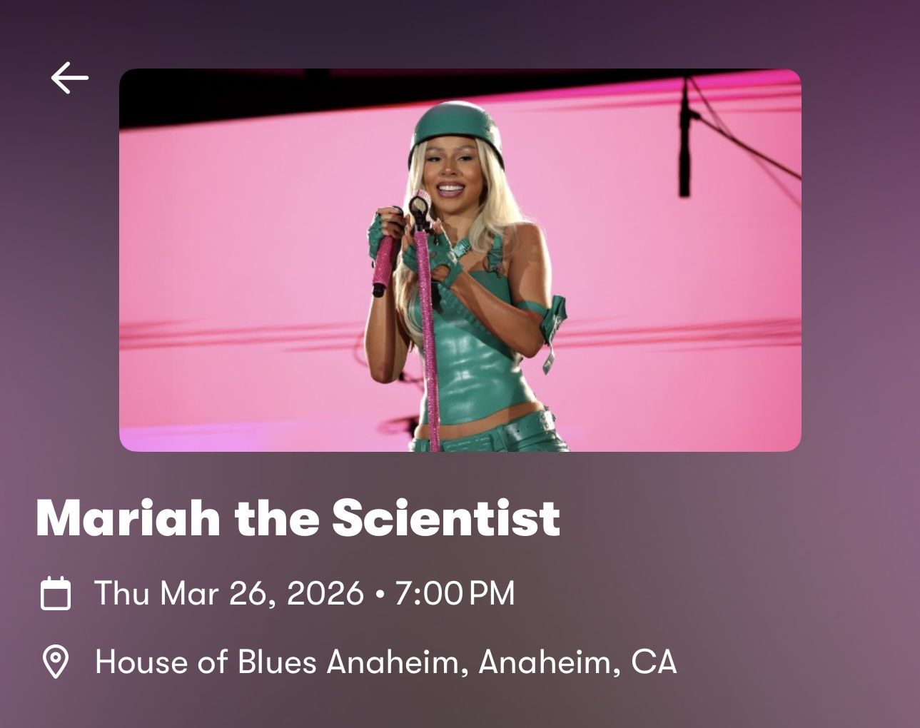 Mariah The Scientist Anaheim Tickets