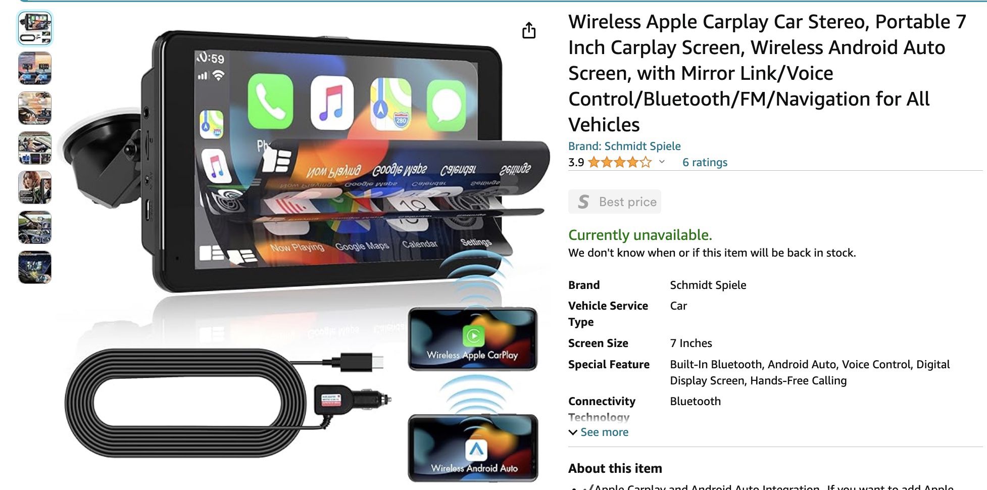 Wireless Apple Car Play Screen $80 OBO