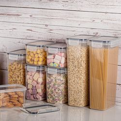 Vtopmart Airtight Food Storage Containers with Lids, 24 pcs Plastic Kitchen and Pantry Organization Canisters for Cereal, Dry Food, Flour and Sugar, B