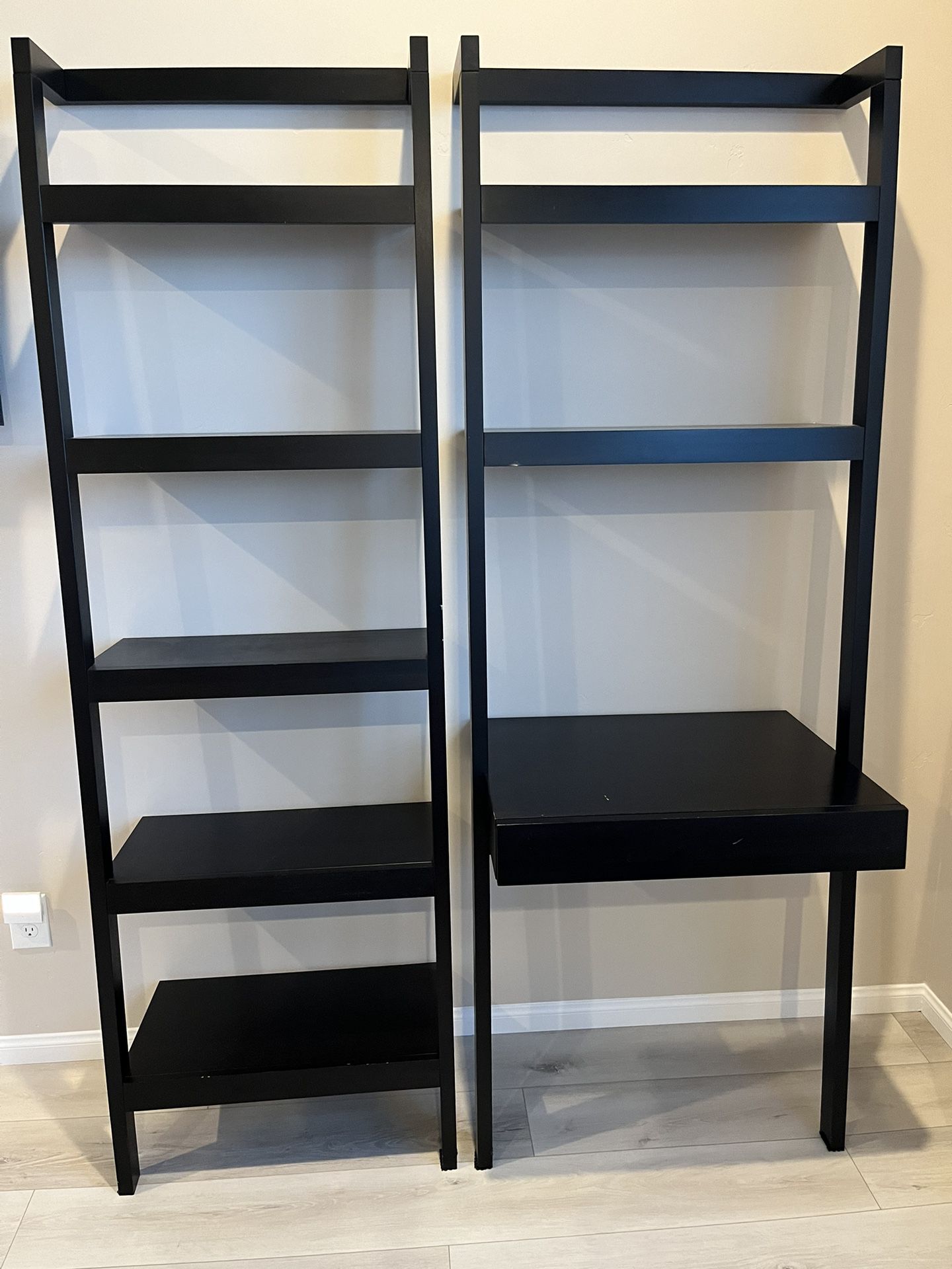 Black Leaning Bookshelves (2)