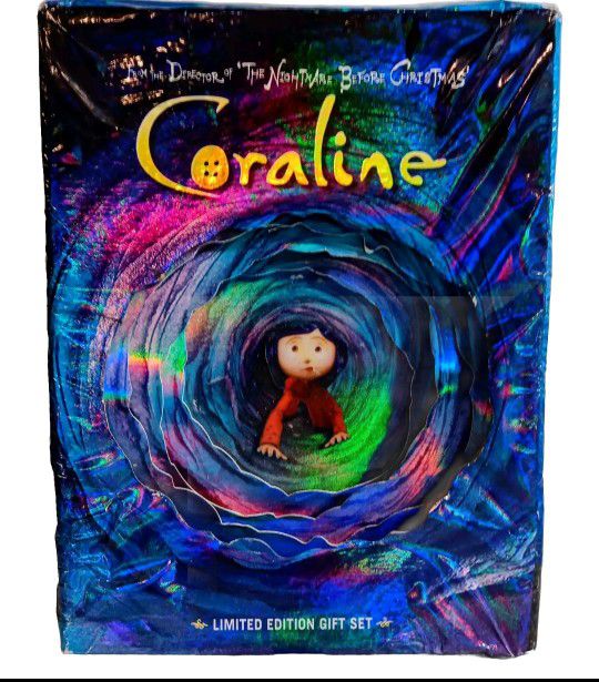 Coraline L.E. Complete Gift Set 2 Blu-ray Discs Postcards Booklet 3D Glasses 