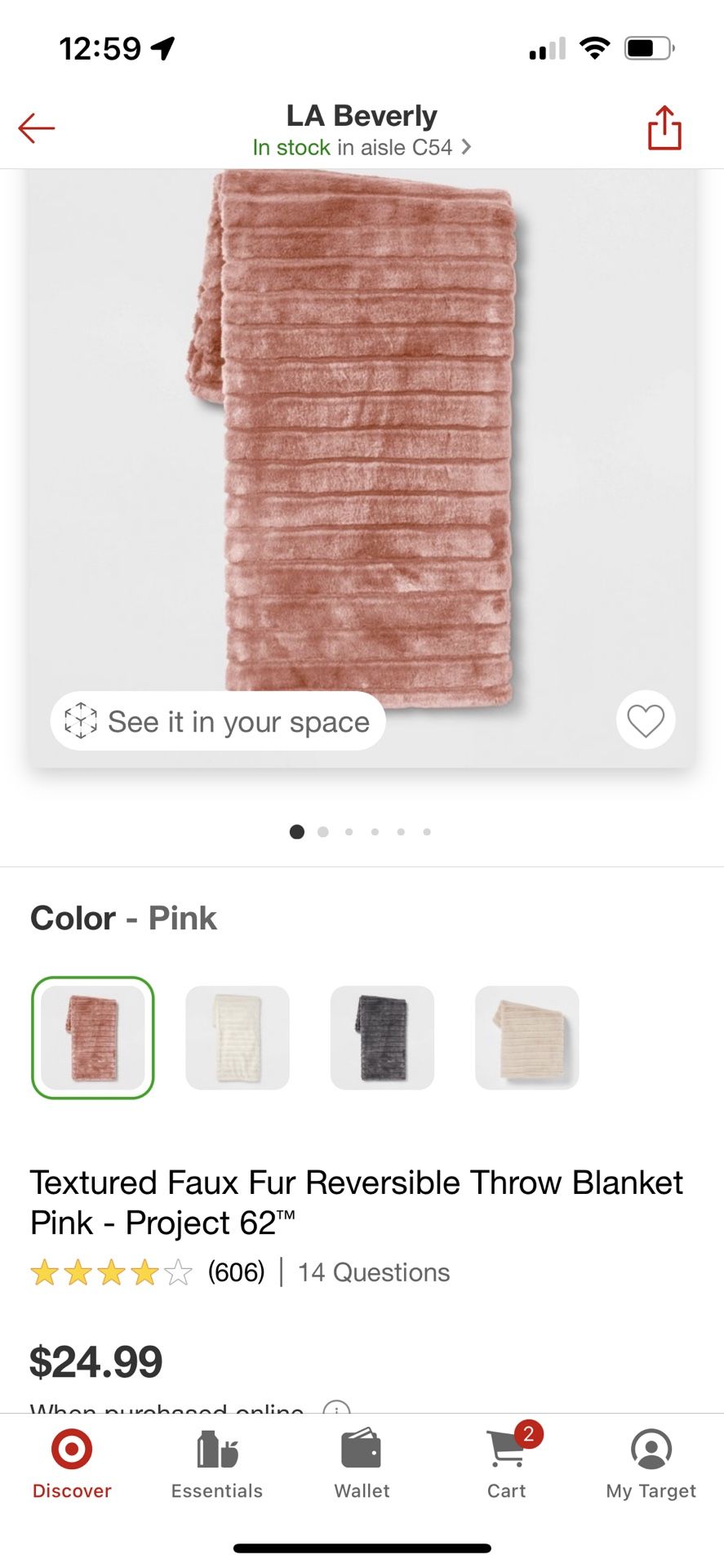 New Project 62 Pink Throw Blanket $15