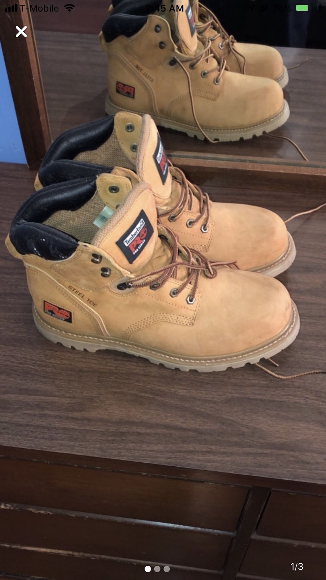 Size 10.5 Timberlands Steel Toe