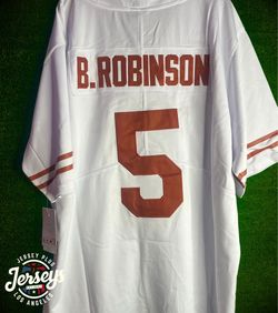 B. Robinson #5 Football Jersey White Texas