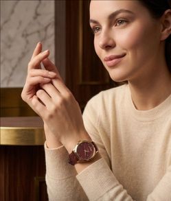 Invicta Vintage Lady 40mm Day/date Quartz watch red dial, leather strap. NWOT