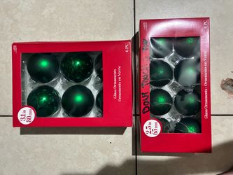 Green glass ornaments