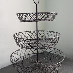 3 Tier Metal Basket Stand