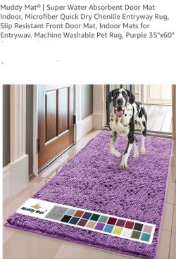 Muddy Mat® | Super Water Absorbent Door Mat Indoor, Microfiber Quick Dry Chenille Entryway Rug, Slip Resistant Front Door Mat, Indoor Mats for Entrywa
