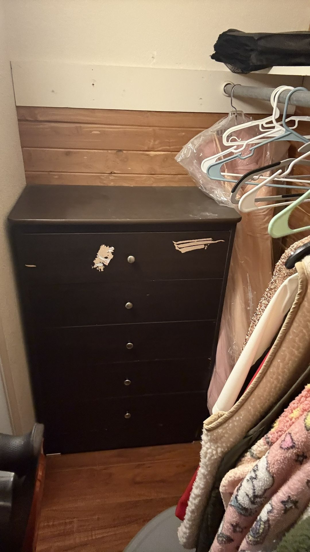 5-Drawer Dresser / Chest (30” x 16” x 37”) – Great for Closet Storage