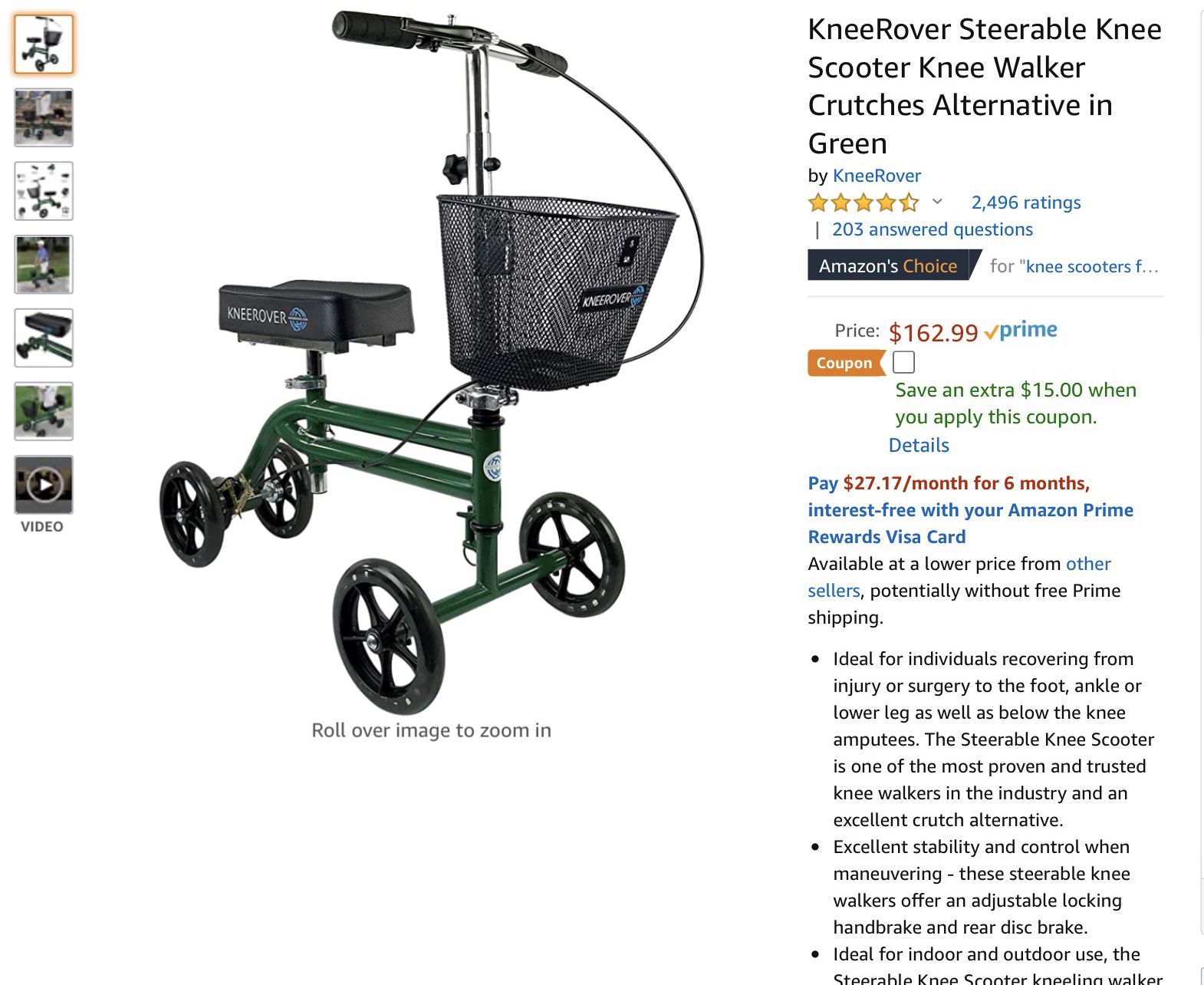 Perfect condition knee scooter walker for injuries