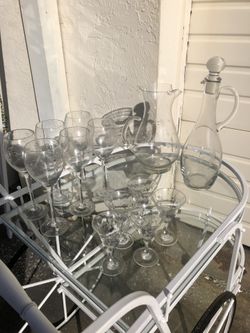 Princess House-crystal Set-Pitcher, Carafe, Glasses & Aperitif Glass