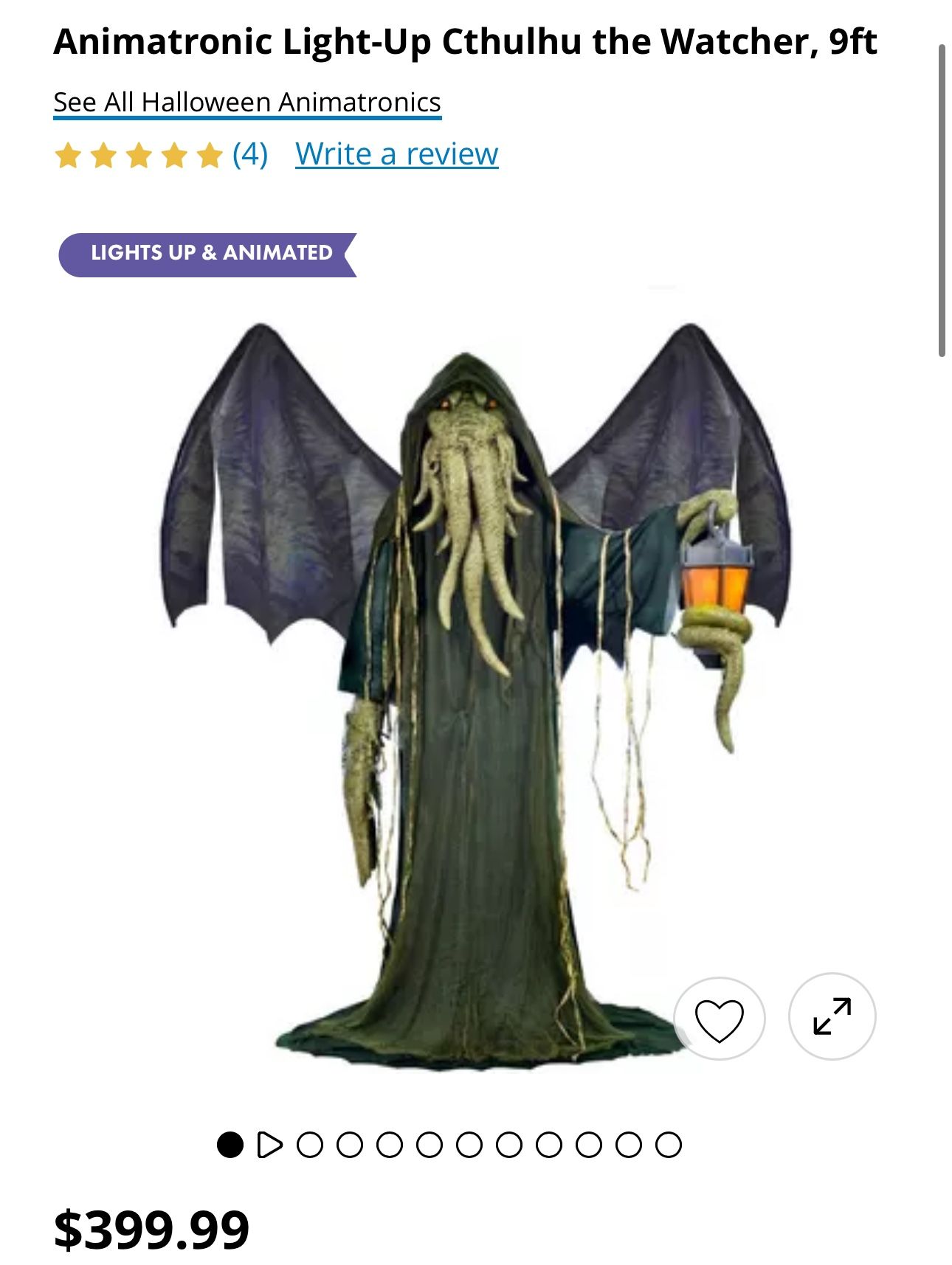 Animatronic Light-Up Cthulhu the Watcher, 9ft