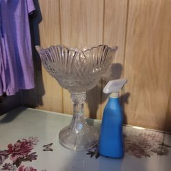 Beautiful Crystal Bowl Tall 14"