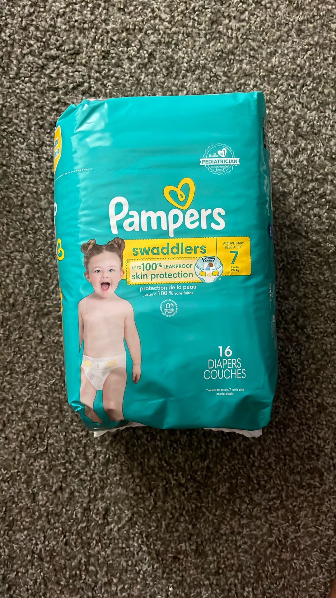 Pampers New Bag Never Opened Number 7 , 16 Pampers