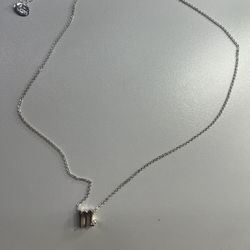 M Initial Silver Necklace.