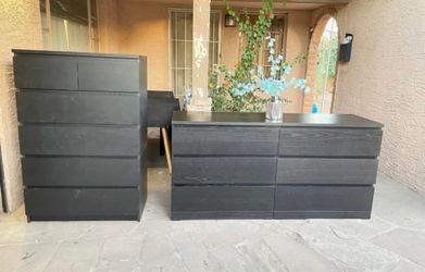 2 IKEA black dressers set