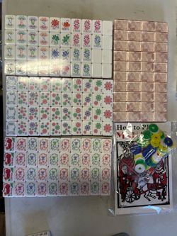 Pearl Pink American Acrylic Mahjong Set(4-Layer), 160 Acrylic Engraved Tiles