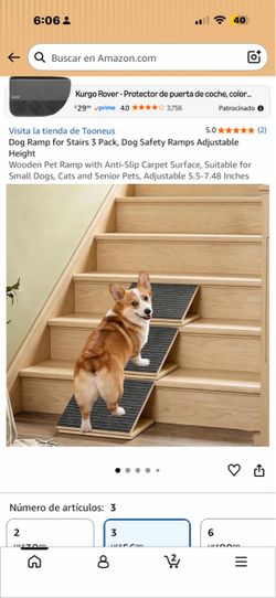 Wooden Dog Ramp for Stairs 3 Pack