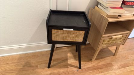 Short Black Bedside Table
