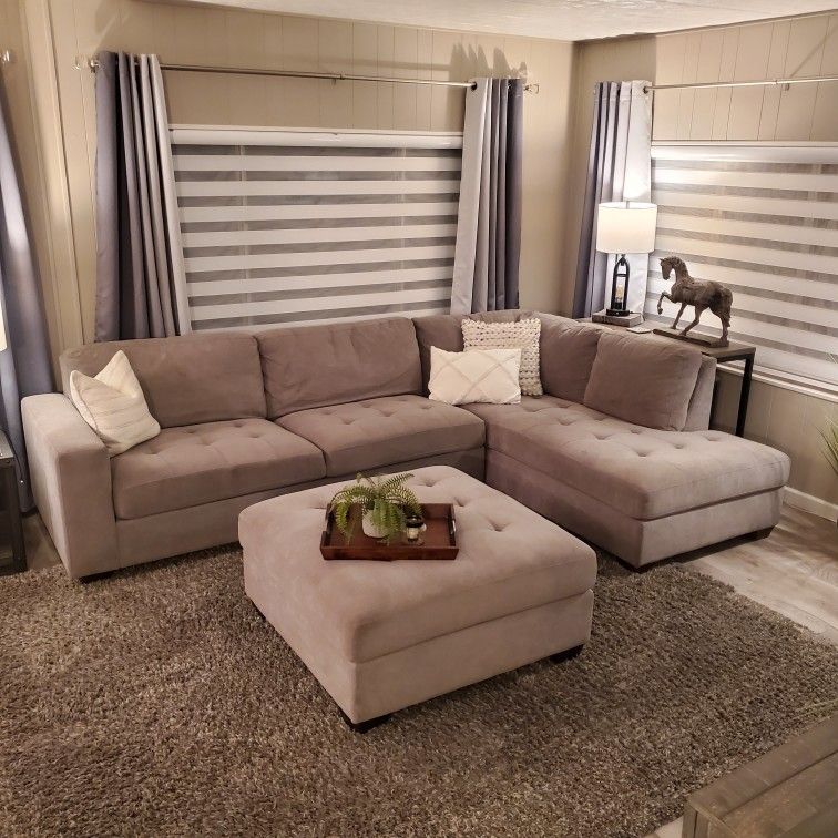 Gray 3-Piece Sectional Sofa