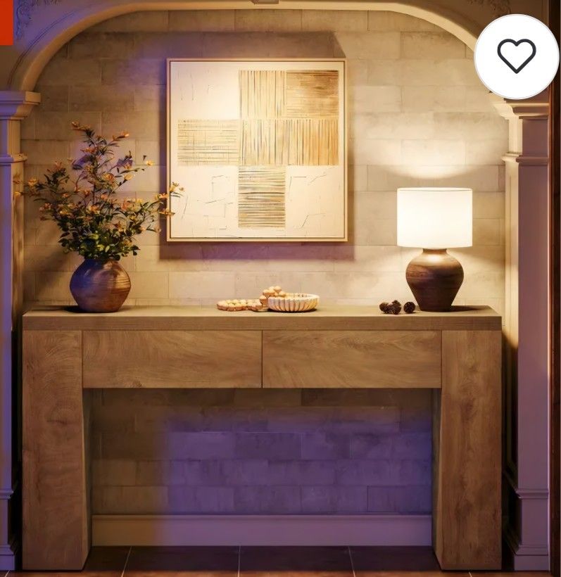 Console Table for Living Room, Hallway, Entrance, Easy Assembly (Brown)