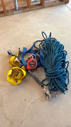 Protecta Fall Protection Kit – Harness, SRL, Rope & Hardware – $75