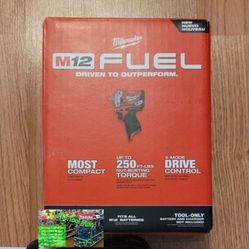 New Milwaukee M12 Fuel BrushlessCordless Stubby 1/2" Impact Wrench $130 Firm. Pickup Only