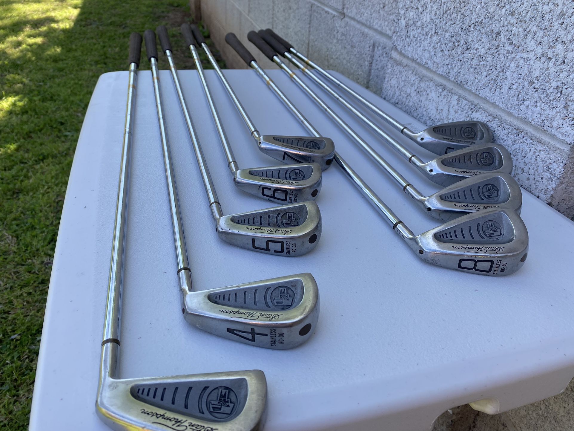 $80 Vintage Stan Thompson Stainless RC-30 Irons Set 3-9, SW, PW Steel Shafts!