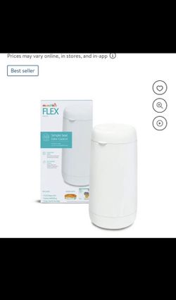 Munchkin® FLEX Diaper Pail, Odor Control, Compact Size, Tap Lid to Open, White
