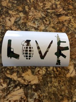 Love weapons vinyl decal