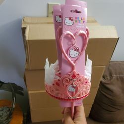 New 8 boxes of PINK HELLO KITTY TIARA AND WAND SET Sanrio.