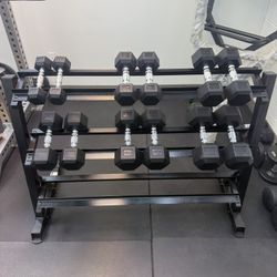 Rubber Hex Dumbbell Set – 5 to 30 lb – Brand New – $283 
