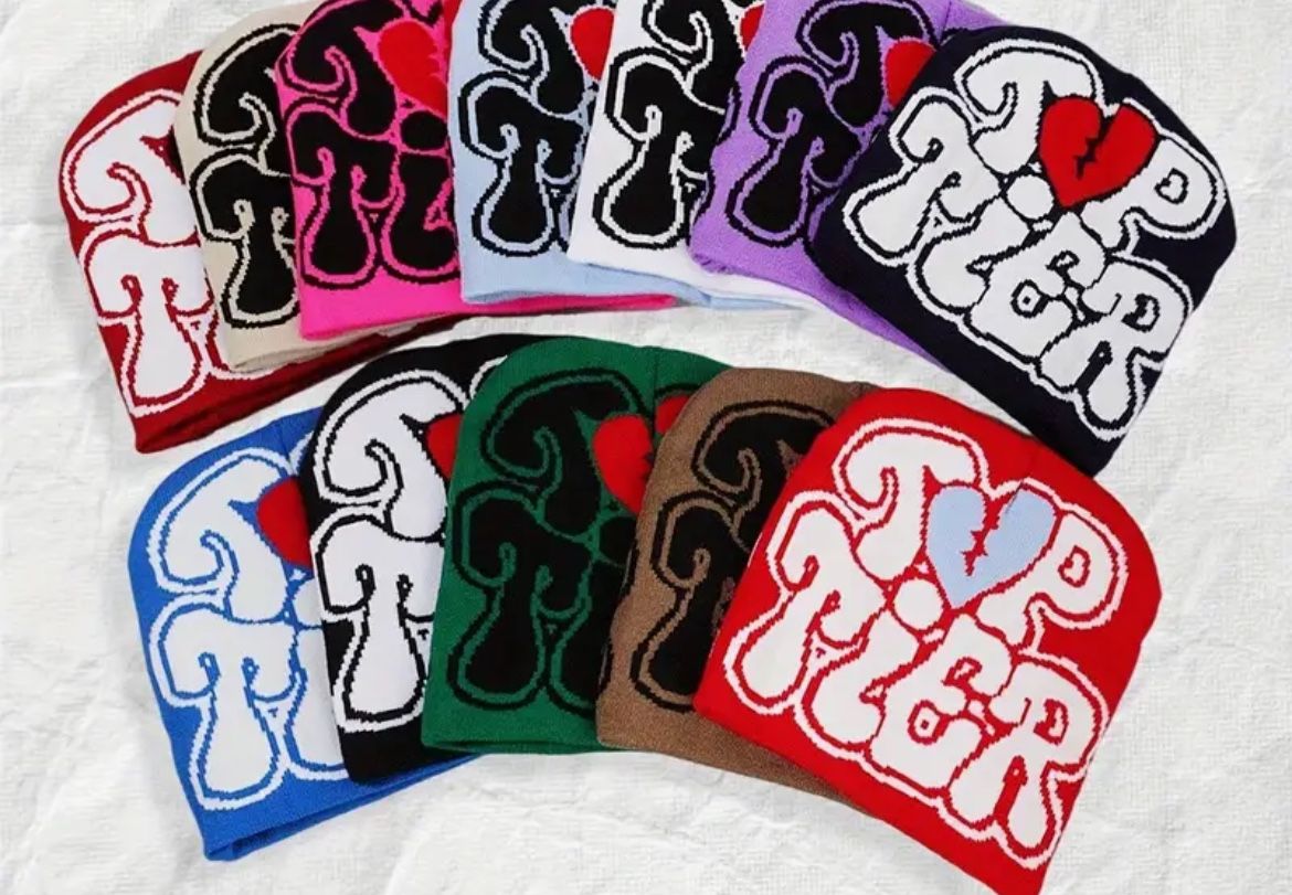 8pcs TOP TIER Jacquard Knit Beanie Hats