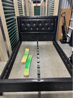 Black full size bed frame and full size lull mattress