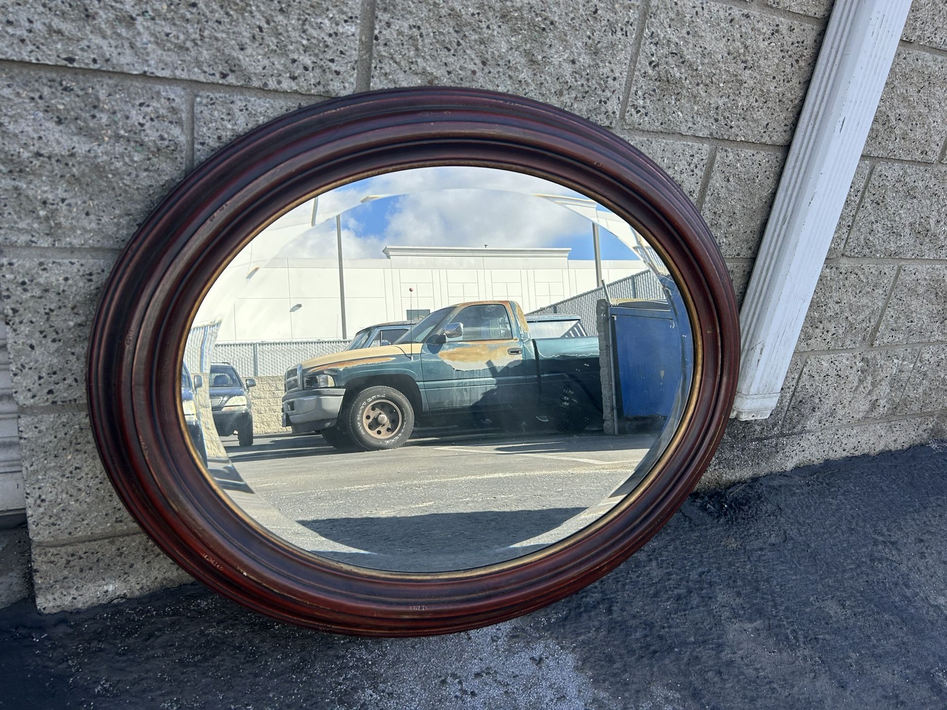 Brown Oval/rounded Mirror