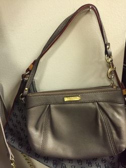 Small coach pleated wristlet