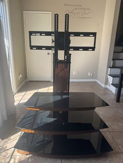 3 Glass Shelves TV Stand