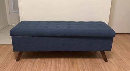 Blue ottoman with interior space