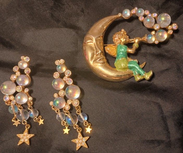 Kirks Folly Pipe Dream Brooch And Earrings