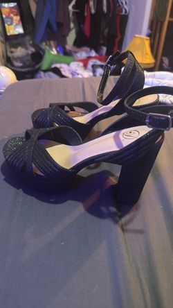 Black sparkly heels