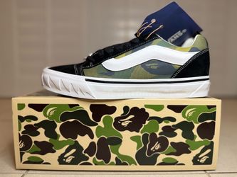 Authentic Brand New Vans Premium Knu Skool Bape Camo Green Men’s 10.5