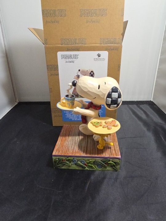 Jim Shore Peanuts Snoopy & Woodstock Cookies Santa's Sweet Surprise #(contact info removed) (F2