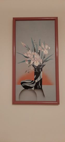 MCM Framed Floral Artwork