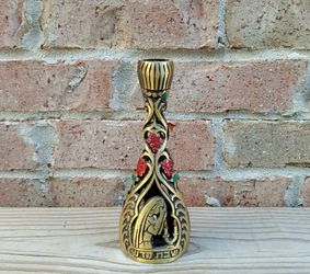 Vintage Brass Shabbat Candlestick Holder