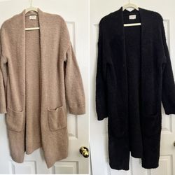 Thread & Supply Women's Open Front Soft Plush Long Cardigan W/ Pockets