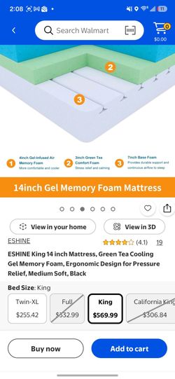 ESHINE King 14-Inch Gel Memory Foam Mattress