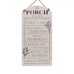 Porch Rules Outdoor Wall Decor, 15x30