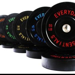 "Move-In" Sale Olympic Bumper Plate Weight Set 370 Pounds lbs Set Retails $1,000+