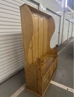 Antique English Pine Settle Bench
